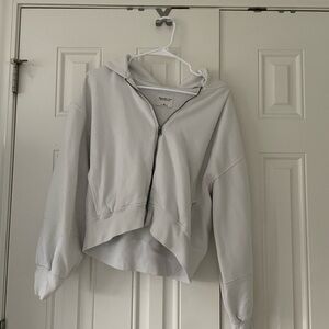 Abercrombie & Fitch White Zip-Up Hoodie